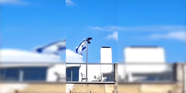 Karga İsrail bayrağını direkten çıkarıp yere attı! Bu İsrail’in sonu anlamına mı geliyor?